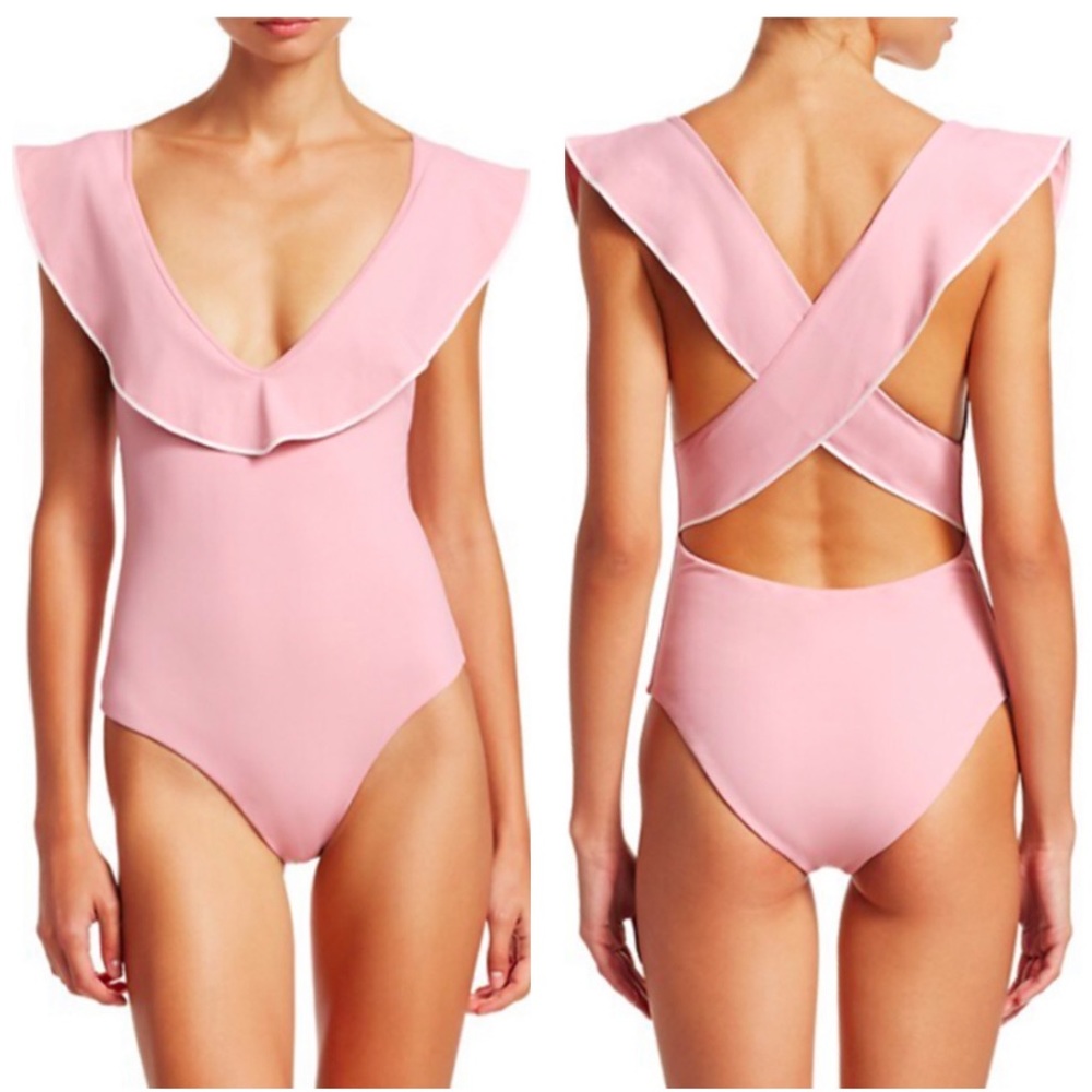 Marysia Swim Pale Pink Ruffle One-Piece Swimsuit